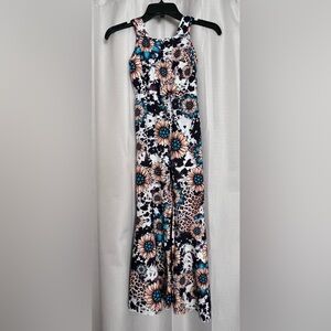 SHEIN Girls Sunflower Animal Print Jumpsuit Size 8Y Sleeveless